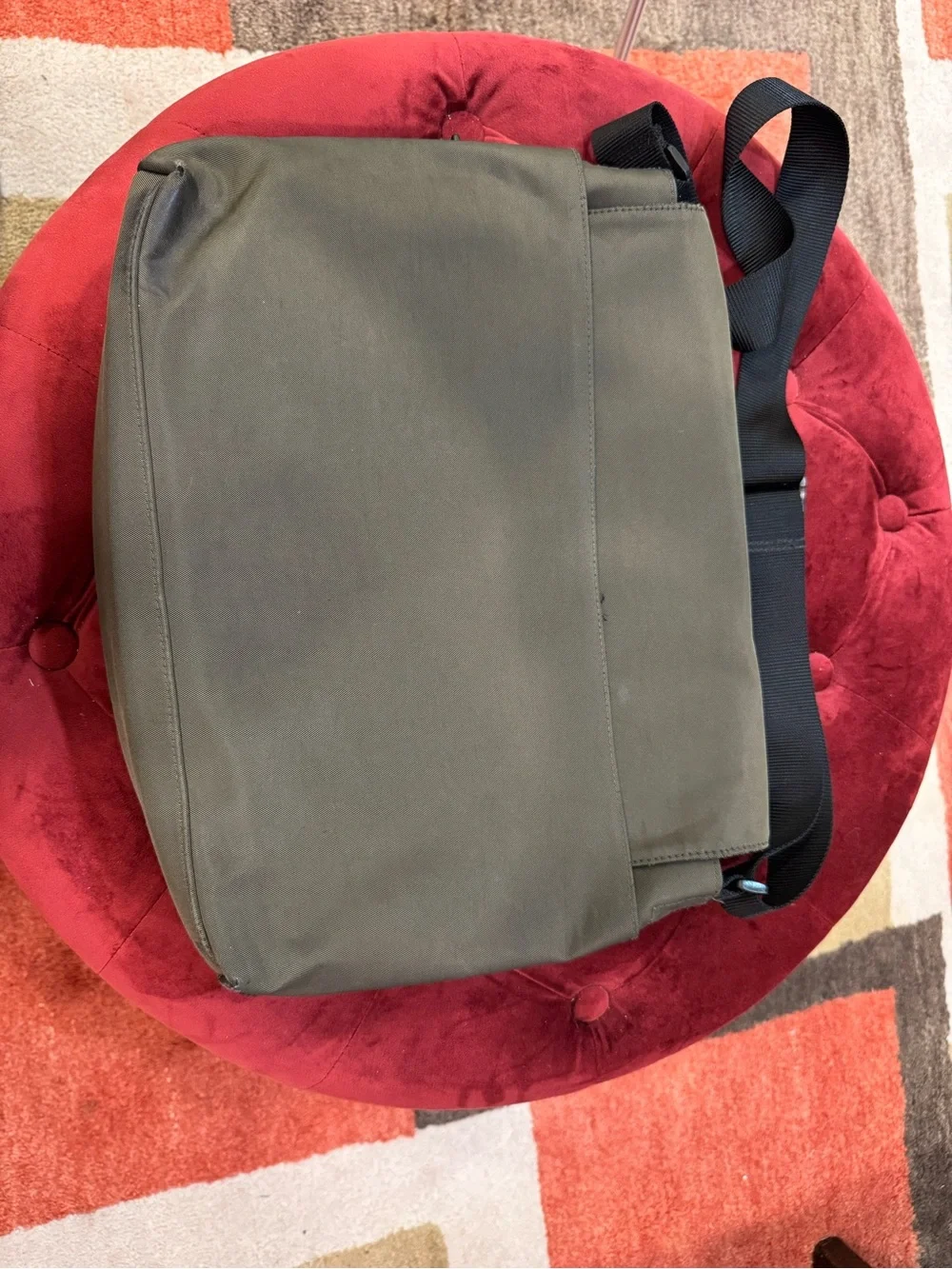 Esprit Olive Canvas Messenger with Black Strap